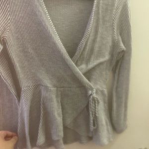 Long sleeve wrap top